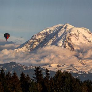 Hot air balloons seen from mercer island