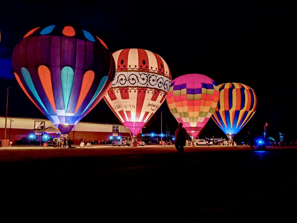 hot air balloon glow