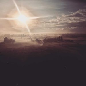 Amazing pre balloon ride sunrise due to the smoke in the area