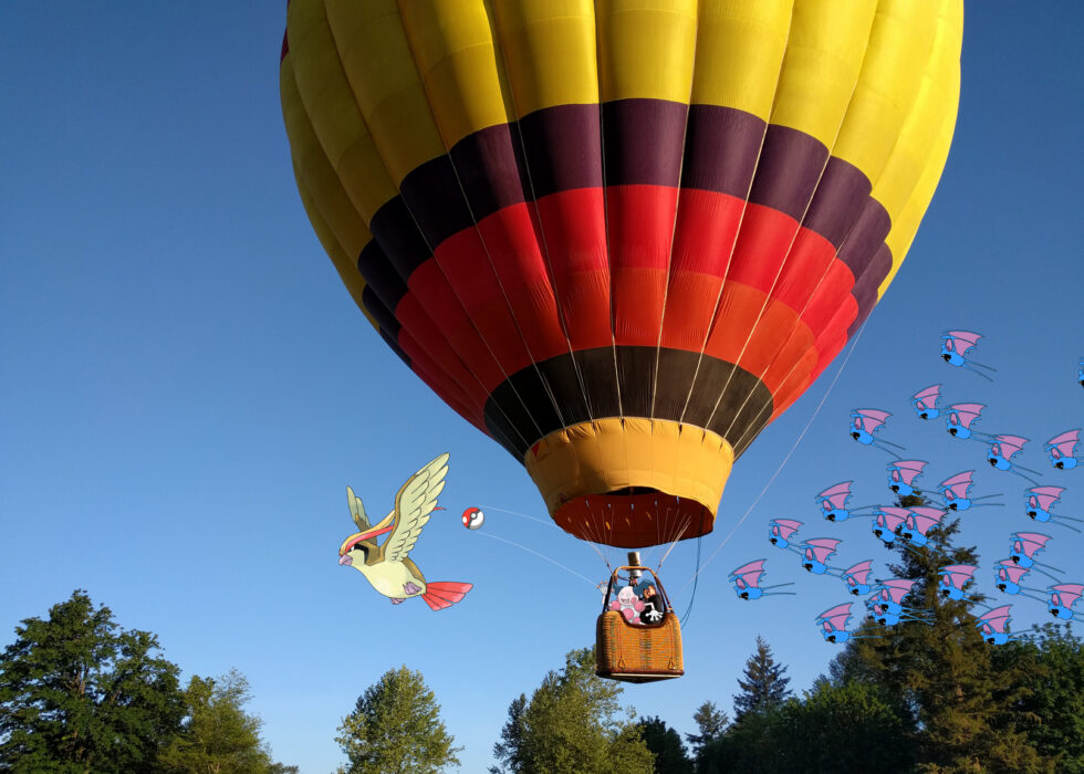 Seattle Hot Air Balloon Ride Pokemon Hunting July